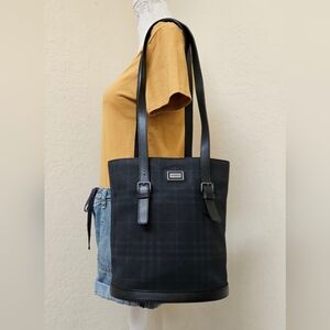 Burberry Check Bucket Vintage Shoulder Bag AUTHENTIC